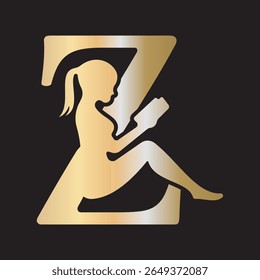 Logotipo Man Book combinado com modelo de vetor letra Z