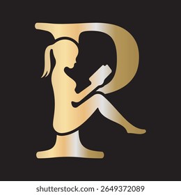 Man Book Logo combine with letter P vector template