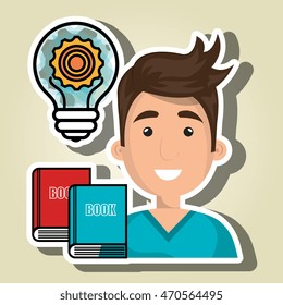 man books idea icon vector illustration graphic