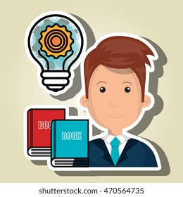 man books idea icon vector illustration graphic