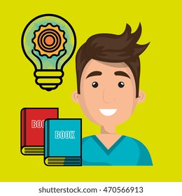 man books idea icon vector illustration graphic