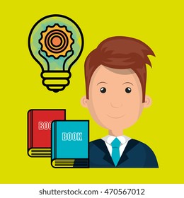 man books idea icon vector illustration graphic