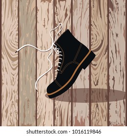 man boot with laces