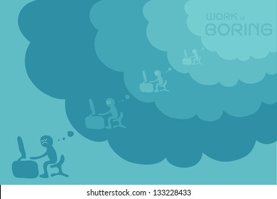 man boring in work