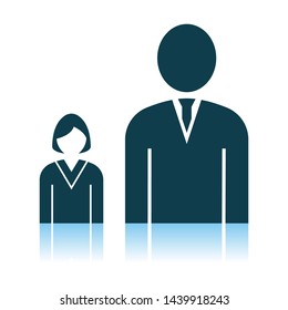 Man Boss With Subordinate Lady Icon. Shadow Reflection Design. Vector Illustration.