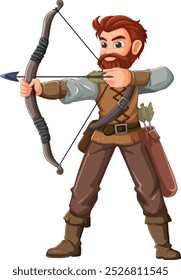 Man with bow and arrow ready to shoot