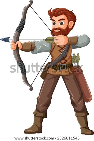 Man with bow and arrow ready to shoot