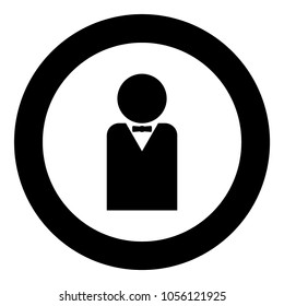 Man with bow tie black icon in circle