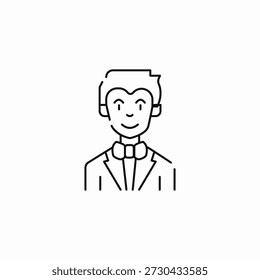 man bow tie icon sign vector