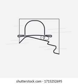 Hombre con sombrero Bowler en un abrigo
