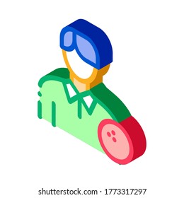 Man Bowling Gamer Icon Vector. Isometric Man Bowling Gamer isometric sign. color isolated symbol illustration