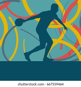 Man bowling player vector abstract background