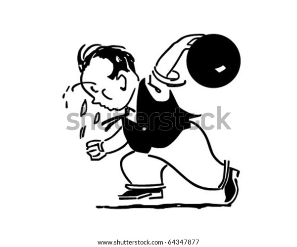 Man Bowling Retro Clipart Illustration Stock Vector (Royalty Free) 64347877