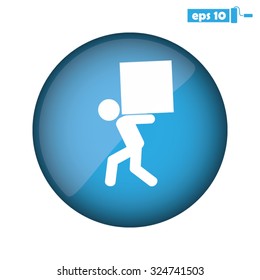 man and box