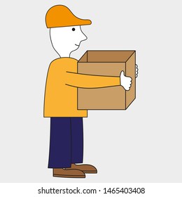 Man with a box in his hands