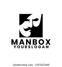 man box logo design concept