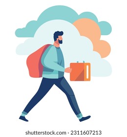 man with a box over white