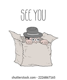 Man in box and see you message design