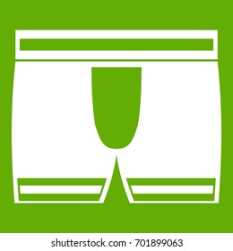 Man boxer briefs icon white isolated on green background. Vector illustration