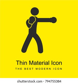 Man Boxing bright yellow material minimal icon or logo design