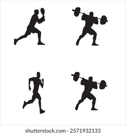 A MAN boxing, gym silhouette for ads and marketting