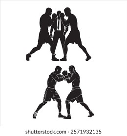 A MAN boxing, gym silhouette for ads and marketting