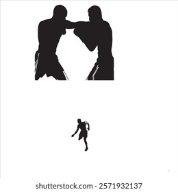 A MAN boxing, gym silhouette for ads and marketting