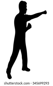 man boxing isolated on a white background