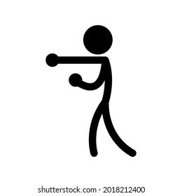 Man boxing. People icon. Flat style. Hand draw icon