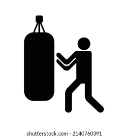 Man Boxing Punching Bag Icon