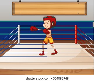 Man in boxing ring illustration