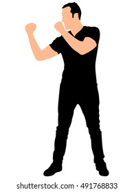 man in boxing stance