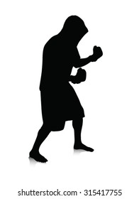 man boxing vector silhouettes