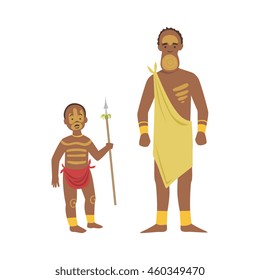 Man And Boy From African Native Tribe