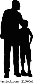 man and boy body silhouette vector