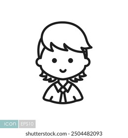 Man boy character face avatar vector icon. Hipster symbol. Avatar character portrait signs. Graph symbol for your web site design, logo, app, UI