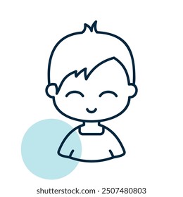 Mann Junge Charakter Gesicht Avatar Vektorsymbol. Avatare Zeichen Porträt. Graph-Symbol für Ihr Website-Design, Logo, App, UI