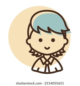 Mann Junge Charakter Gesicht Avatar Vektorsymbol. Hipster-Symbol. Avatare Zeichen Porträt. Graph-Symbol für Ihr Website-Design, Logo, App, UI