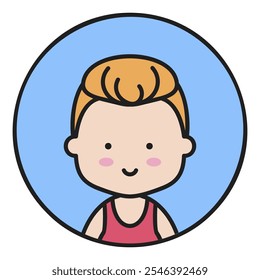 Mann Junge Charakter Gesicht Avatar Vektorsymbol. Hipster-Symbol. Avatare Zeichen Porträt. Graph-Symbol für Ihr Website-Design, Logo, App, UI