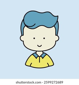 Man boy character face avatar vector icon. Avatar character portrait signs. Graph symbol for your web site design, logo, app, UI