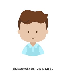 Hombre chico personaje cara avatar icono de Vector. Signos de retrato de personaje de avatar. Símbolo del gráfico para su diseño del Sitio web, logotipo, App, UI