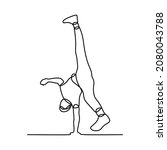 man boy do breakdance oneline continuous single line art