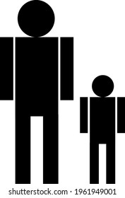 Man and boy Icon vector. Simple flat symbol. Perfect Black illustration on white background.