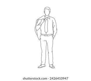 Man, Boy Line Art Drawing