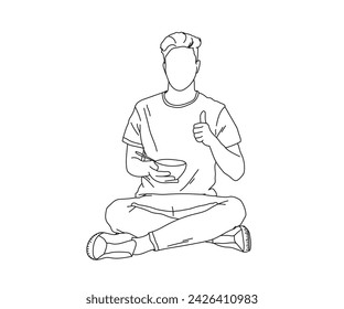 Man, Boy Line Art Drawing