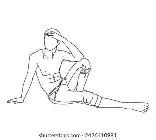 Man, Boy Line Art Drawing