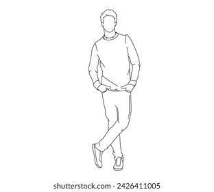 Hombre, Niño Línea Arte Dibujo