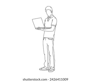 Man, Boy Line Art Drawing