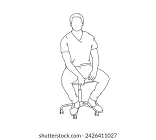 Hombre, Niño Línea Arte Dibujo