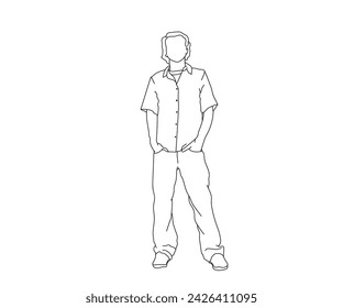 Man, Boy Line Art Drawing